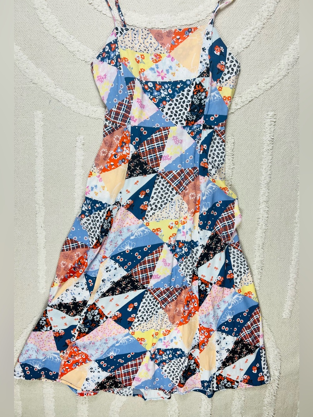 Patchwork Maxi Dress Gap Flowy Rayon Summer Dress Size XS